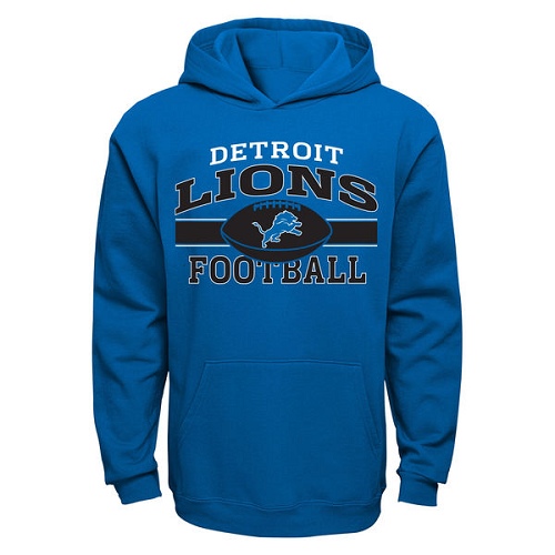 NFL Detroit Lions Long Pass Pullover Hoodie - Light Blue